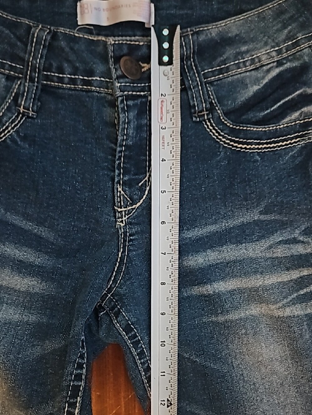 No Boundaries Dark Blue Skinny Jeans with Embroidered Back Pockets - Picture 10 of 10